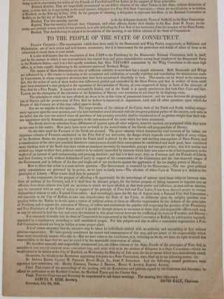PURSUANT TO PREVIOUS NOTICE, A MEETING OF THE FRIENDS OF FREE SOIL, CONVENED AT THE TOWN HALL, IN SUFFIELD, ON THE 8TH DAY OF JULY, 1848... TO THE PEOPLE OF THE STATE OF CONNECTICUT.