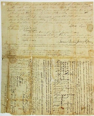 WHEREAS THE DIRECTORS OF THE COMPANY INCORPORATED BY THE STATE OF OHIO, BY THE NAME OF THE PROPRIETORS OF "THE HALF MILLION ACRES OF LAND, LYING SOUTH OF LAKE ERIE, CALLED SUFFERERS LAND," ASSESSED A TAX OF TWENTY-FIVE CENTS ON THE POUND, OF THE ORIGINAL LOSSES TO BE PAID BY EACH PROPRIETOR, IN PROPORTION TO EACH PERSON'S RESPECTIVE SHARE OR LOSS AS SET IN THE ORIGINAL GRANT - AND WHEREAS THE PROPRIETOR OF THE RIGHT OR LOSS SET IN THE ORIGINAL GRANT TO AND IN THE NAME OF NEHEMIAH PHIPPENY HAS NEGLECTED TO PAY SAID TAX BY THE TIME DIRECTED BY THE VOTE OF SAID DIRECTORS - SO MUCH OF SAID LOSS AS WOULD RAISE THE SUM OF THREE DOLLARS AND FIFTEEN CENTS BEING THE AMOUNT OF SAID TAX DUE ON SAID LOSS, AND THIRTY ONE CENTS BEING THE REASONABLE CHARGES ON SAID SALE [EXCLUSIVE OF THE COST OF THIS DEED] TO LOTHROP LEWIS OF SO FAIRFIELD HE BEING THE HIGHEST BIDDER.| NOW KNOW ALL MEN BY THESE PRESENTS, THAT I SAMUEL ROWLAND, COLLECTOR OF SAID TAX IN THE TOWN OF FAIRFIELD, IN AND FOR THE CONSIDERATION OF THREE DOLLARS & FORTY SIX CENTS RECEIVED TO MY FULL SATISFACTION OF SAID LATHROP LEWIS ... BY THE POWER VESTED IN ME AS COLLECTOR AS AFORESAID, RELEASE, REMISE, AND FOREVER QUIT-CLAIM UNTO THE SAID LEWIS … TO HAVE AND TO HOLD THE SAID REMISED, RELEASED, AND QUIT CLAIMED PREMISES TO HIM THE SAID LEWIS, HIS HEIRS, AND ASSIGNS FOREVER, SO THAT NEITHER THE SAID PHIPPENY NOR HIS HEIRS, OR ASSIGNS … SHALL HAVE ANY INTEREST … WITNESS MY HAND AND SEAL AT FAIRFIELD, THIS 27 DAY OF MAY 1805. IN PRESENCE OF WM. HAWLEY, GERSHOM BURR, [SIGNED] SAML. ROWLAND. [ACKNOWLEDGED AND ATTESTED BY] GERSHOM BURR.