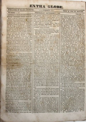 Item #34201 EXTRA GLOBE. WEEKLY. Election of 1840