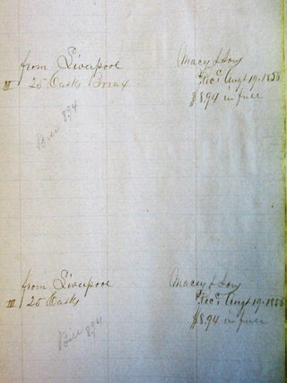 REGISTER OF HENRY P. HUSTED'S WATERFRONT IMPORTS WAREHOUSE, NEW YORK CITY, SEPTEMBER 1854 - APRIL 1859.
