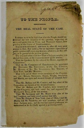 Item #34348 TO THE PEOPLE. THE REAL STATE OF THE CASE. Election of 1828