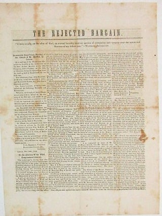 Item #34352 THE REJECTED BARGAIN. "I HAVE SWORN, ON THE ALTAR OF GOD, AN ETERNAL HOSTILITY TO...
