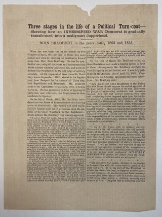 Item #34395 THREE STAGES IN THE LIFE OF A POLITICAL TURN-COAT-- SHOWING HOW AN INTENSIFIED WAR...
