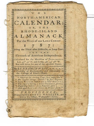 Item #34422 THE NORTH-AMERICAN CALENDAR: OR, THE RHODE-ISLAND ALMANACK, FOR THE YEAR OF OUR LORD...