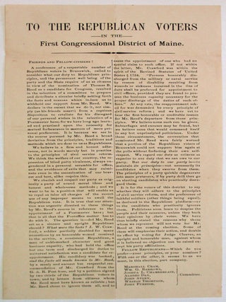 Item #34735 TO THE REPUBLICAN VOTERS IN THE FIRST CONGRESSIONAL DISTRICT OF MAINE. Joshua...