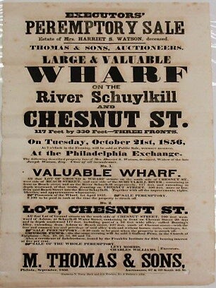 Item #34864 EXECUTORS' PEREMPTORY SALE. ESTATE OF MRS. HARRIET S. WATSON, DECEASED. THOMAS &...