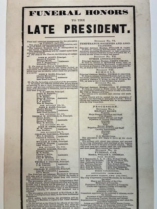 FUNERAL HONORS TO THE LATE PRESIDENT.