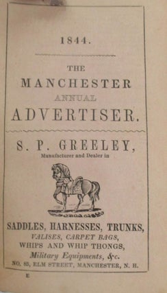 EMERY'S MANCHESTER, AMOSKEAG & PISCATAQUOG DIRECTORY AND ANNUAL ADVERTISER: CONTAINING HISTORICAL AND STATISTICAL INFORMATION; NAMES, PLACES OF BUSINESS, AND RESIDENCE OF THE INHABITANTS; BROWN'S ALMANAC, POCKET MEMORANDUM AND ACCOUNT BOOK.