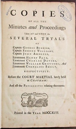 Item #35112 COPIES OF ALL THE MINUTES AND PROCEEDINGS TAKEN AT AND UPON THE SEVERAL TRYALS OF...