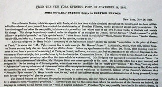 Item #35355 FROM THE NEW YORK EVENING POST, OF NOVEMBER 28, 1850. JOHN HOWARD PAYNE'S REPLY TO...