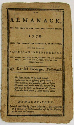 Item #35383 AN ALMANACK, FOR THE YEAR OF OUR LORD AND SAVIOUR CHRIST, 1779. BEING THE THIRD AFTER...