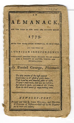 Item #35383 AN ALMANACK, FOR THE YEAR OF OUR LORD AND SAVIOUR CHRIST, 1779. BEING THE THIRD AFTER...