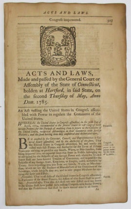 Item #3541 ACTS AND LAWS, MADE AND PASSED BY THE GENERAL COURT OR ASSEMBLY OF THE STATE OF...