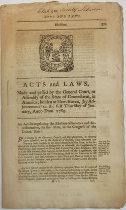 Item #3545 ACTS AND LAWS, MADE AND PASSED BY THE GENERAL COURT, OR ASSEMBLY OF THE STATE OF...