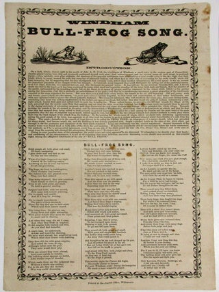 Item #35658 WINDHAM BULL-FROG SONG. William L.? Stephen Tilden? Ebenezer Tilden? Weaver