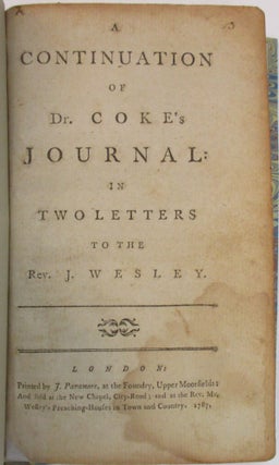 A CONTINUATION OF DR. COKE'S JOURNAL: IN TWO LETTERS TO THE REV. J. WESLEY.