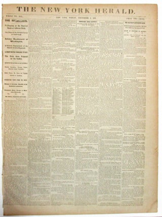 Item #36009 THE NEW YORK HERALD, FRIDAY, SEPTEMBER 6, 1861: "THE REBELLION. CONFIRMATION OF THE...