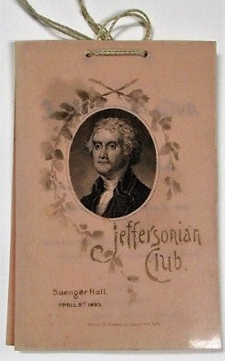 Item #36044 THE JEFFERSONIAN CLUB, RECEPTION AND BALL, AT SAENGER HALL, WEDNESDAY EV'G, APRIL 5,...