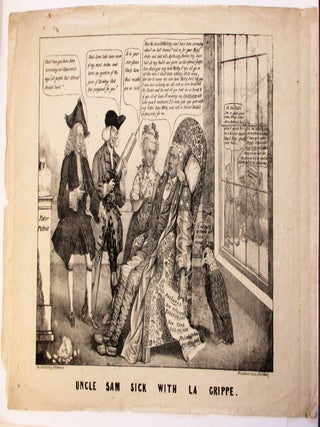 Item #36059 UNCLE SAM SICK WITH LA GRIPPE. Andrew Jackson, H. R. Robinson