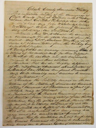 Item #36229 "CLARK COUNTY DEMOCRATIC MEETING AT A RESPECTABLE MEETING OF THE DEMOCRACY OF CLARK...