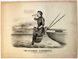 Item #36313 THE GUNBOAT CANDIDATE AT THE BATTLE OF MALVERN HILL. George B. McClellan