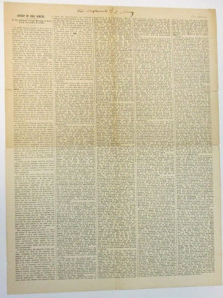 Item #36343 SPEECH OF CARL SCHURZ. AT THE CITIZENS' UNION MEETING IN NEW YORK, NOVEMBER 3, 1898....