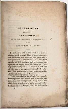SPEECHES ON THE JEW BILL, IN THE HOUSE OF DELEGATES OF MARYLAND, H. M. BRACKENRIDGE, COL. W. G. D. WORTHINGTON, AND JOHN S. TYSON, PHILADELPHIA.