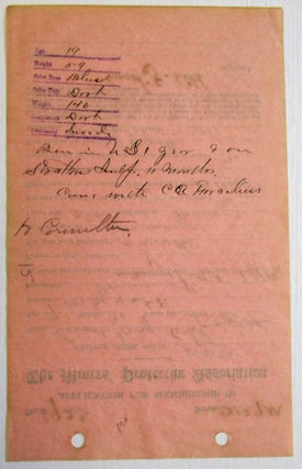 APPLICATION FOR MEMBERSHIP IN THE MINERS' PROTECTIVE ASSOCIATION, DATED AT CRIPPLE CREEK, COLORADO, JUNE 30, 1915, COMPLETED BY ERNEST GEORGE AHL, AGE 19.