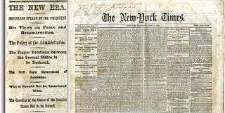PRESIDENT LINCOLN'S "LAST PUBLIC ADDRESS," THE EVENING OF 11 APRIL 1865, PRINTED IN THE NEW-YORK TIMES, WEDNESDAY, APRIL 12, 1865.