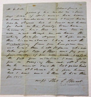 Item #36652 AUTOGRAPH LETTER SIGNED, DATED JANUARY 12, 1855, AT "ISLAND", TO DR. BELL REGARDING...