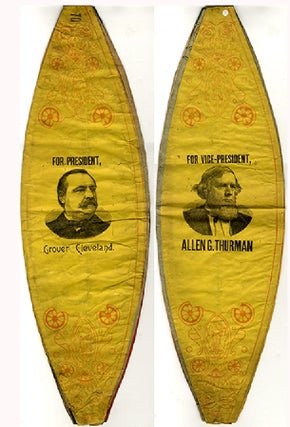 Item #36714 GROVER CLEVELAND AND ALLEN G. THURMAN PRINTED NIGHT PARADE PAPER CAMPAIGN LANTERN....