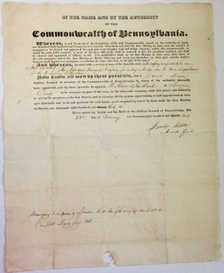 Item #36748 PRINTED DOCUMENT, COMPLETED IN MANUSCRIPT, APPOINTING A MANAGER OF THE COMPANY...