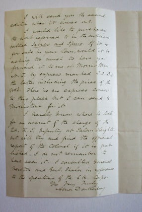 AUTOGRAPH LETTER SIGNED, 7 AUGUST 1882, TO GEORGE BLISS, REGARDING THE BATTLE OF GETTYSBURG.