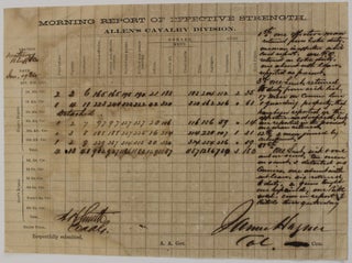 Item #37103 MORNING REPORT OF EFFECTIVE STRENGTH. ALLEN'S CAVALRY DIVISION. Confederate Report
