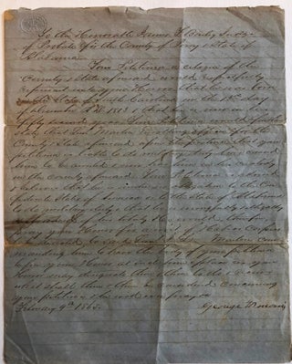 Item #37119 PETITION FOR A WRIT OF HABEAS CORPUS BY GEORGE N. MORRIS OF PERRY COUNTY, ALABAMA, ...