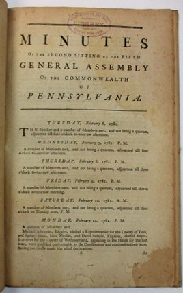 Item #37227 MINUTES OF THE FOURTH SITTING OF THE FOURTH GENERAL ASSEMBLY OF THE COMMONWEALTH OF...