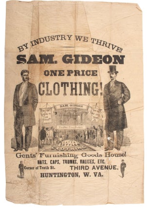 Item #37235 BY INDUSTRY WE THRIVE. SAM. GIDEON ONE PRICE CLOTHING. GENTS' FURNISHING GOODS HOUSE....