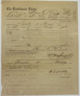 Item #37300 PRINTED DOCUMENT, COMPLETED IN MANUSCRIPT, AWARDING $48 PAY TO PRIVATE HENRY C. CREWS...
