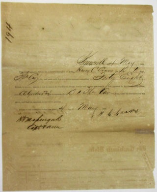 PRINTED DOCUMENT, COMPLETED IN MANUSCRIPT, AWARDING $48 PAY TO PRIVATE HENRY C. CREWS OF COMPANY K, 1ST FLORIDA CAVALRY VOLUNTEERS, FOR THE PERIOD 1 JANUARY 1863 TO 1 MAY 1863. SIGNED BY PRIVATE CREWS AND H.T. MASSENGALE, CAPTAIN AND A.Q.M., AT KNOXVILLE, 4 MAY, 1863.