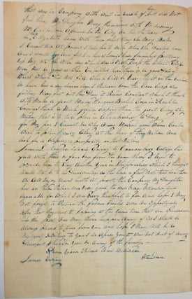 Item #37405 AUTOGRAPH LETTER SIGNED, DATED AT FRANKLIN COUNTY, PENNSYLVANIA, JULY 26, 1844, TO...
