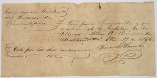 Item #37416 TWO AUTOGRAPH DOCUMENTS SIGNED CONCERNING A FORMER CONFEDERATE ARTILLERY MAN WHO...