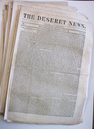 Item #37442 THE DESERET NEWS. TRUTH AND LIBERTY. Elias Smith, and Publisher