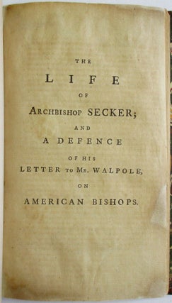 A REVIEW OF THE LIFE AND CHARACTER OF ARCHBISHOP SECKER.