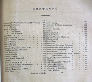 COHEN'S NEW ORLEANS AND LAFAYETTE DIRECTORY, INCLUDING CARROLLTON, CITY OF JEFFERSON, ALGIERS, GRETNA AND M'DONOGH, FOR 1851, CONTAINING TWENTY-SEVEN THOUSAND NAMES. ALSO, A STREET AND LEVEE GUIDE, AND OTHER USEFUL INFORMATION, WHICH WILL BE SEEN BY THE TABLE OF CONTENTS. SUBSCRIPTION THREE DOLLARS AND FIFTY CENTS.