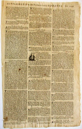 THE PENNSYLVANIA GAZETTE. CONTAINING THE FRESHEST ADVICES, FOREIGN AND DOMESTIC. MARCH 16, 1769. NUMB. 2099.