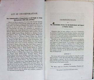 CONSTITUTION AND LAWS OF THE PHILADELPHIA SOCIETY FOR THE ESTABLISHMENT AND SUPPORT OF CHARITY SCHOOLS, INCORPORATED SEPTEMBER 8, 1861. WITH A HISTORICAL SKETCH OF THE INSTITUTION, AND THE LIFE OF CHRISTOPHER LUDWICK.