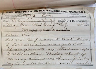 NATIONAL CONVENTION OF UNION SOLDIERS AND SAILORS HELD AT COOPER INSTITUTE, NEW YORK CITY, JULY 4, 1868:- WITH THE ADDRESS OF GEN. THOMAS EWING JR. PREPARED PURSUANT TO A RESOLUTION OF THE CONVENTION - BY COL. JAMES A. O'BEIRNE SECY NAT. EX. COMMITTEE.
