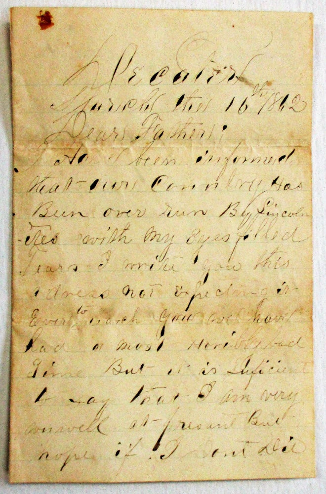 Item #37604 AUTOGRAPH LETTER SIGNED TO HIS FATHER, BY CONFEDERATE LIEUTENANT M.R. HAILEY, 154TH TENNESSEE VOLUNTEERS, EXPRESSING ANGER AND DISMAY THAT "OUR COMPANY HAS BEEN OVERRUN BY LINCOLNITES." Tennessee Confederate Officer's Autograph Letter.