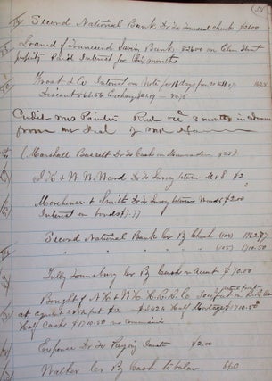 FOLIO MANUSCRIPT LEDGER RECORDING HUNDREDS OF REAL ESTATE AND OTHER BUSINESS TRANSACTIONS IN NEW HAVEN AND VICINITY, 1871-1874, 1883-1888, PENNED IN A VARIETY OF HANDS.