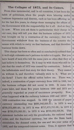 UNANSWERABLE EXPOSITION OF THE FOLLY OF FIAT MONEY. SPEECH BY HON. CARL SCHURZ, DELIVERED AT CINCINNATI, OHIO, SEPTEMBER 28, 1876.